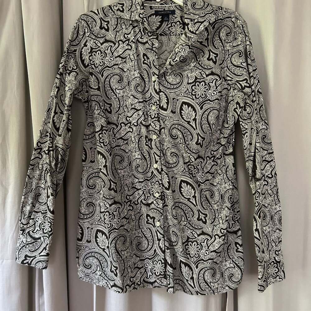 Lands End Paisley Button Up NWOT - Picture 2 of 6